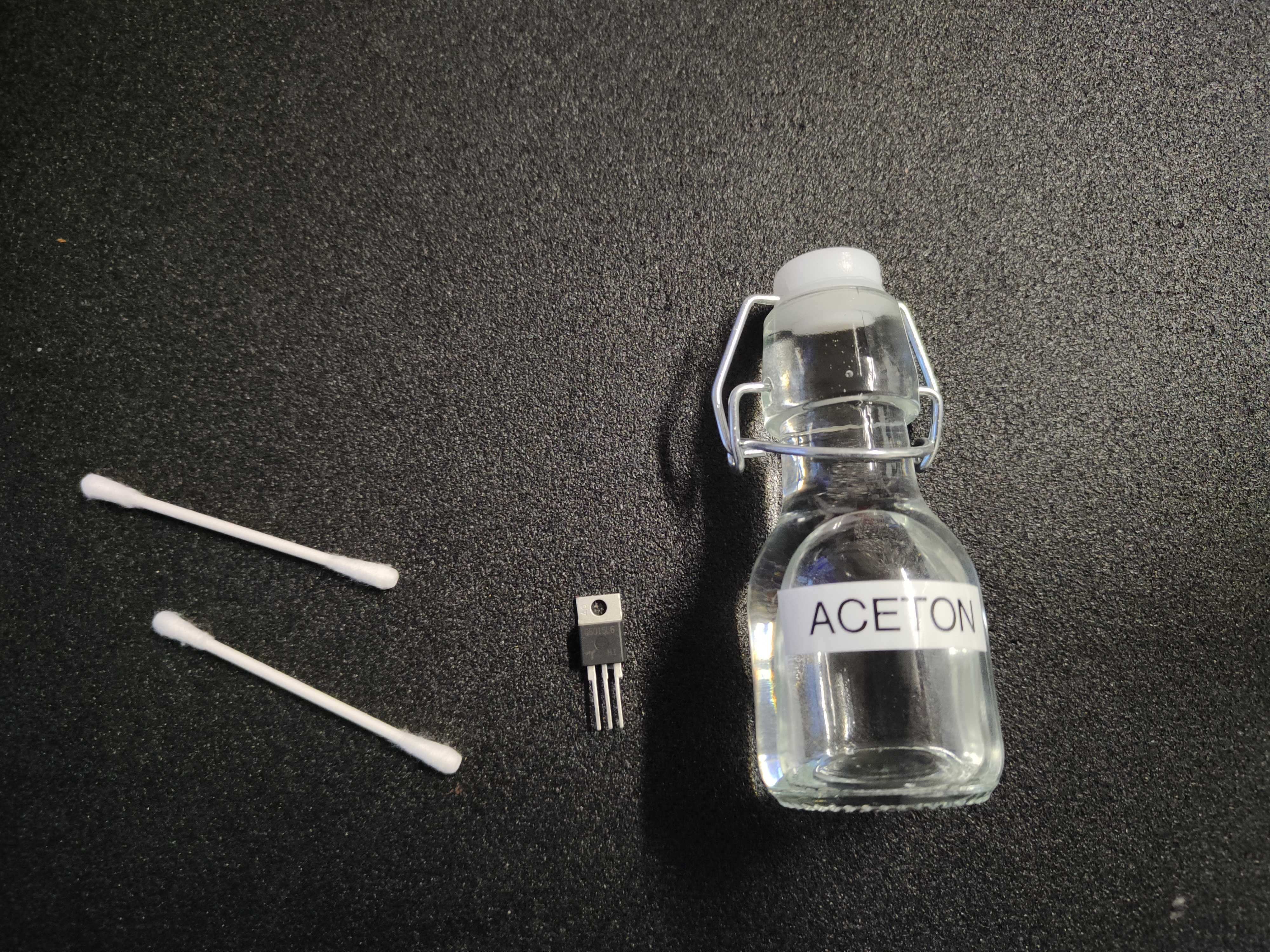 Acetone flask with swab and IC